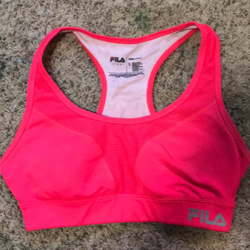 Pink sports bra